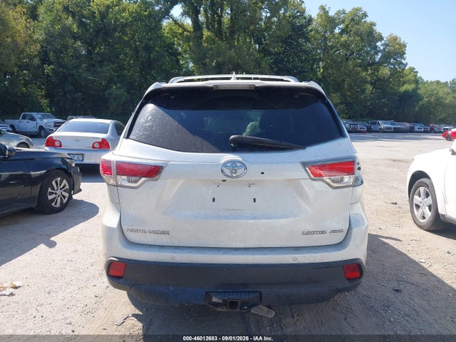 2016 Toyota Highlander Limited V6 მანქანა იყიდება აუქციონზე, vin: 5TDDKRFH1GS261352, აუქციონის ნომერი: 46012683