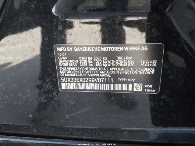 Aukcja sprzedaży 2024 Bmw X6 Xdrive40i, vin: 5UX33EX02R9V07111, numer aukcji: 46012711