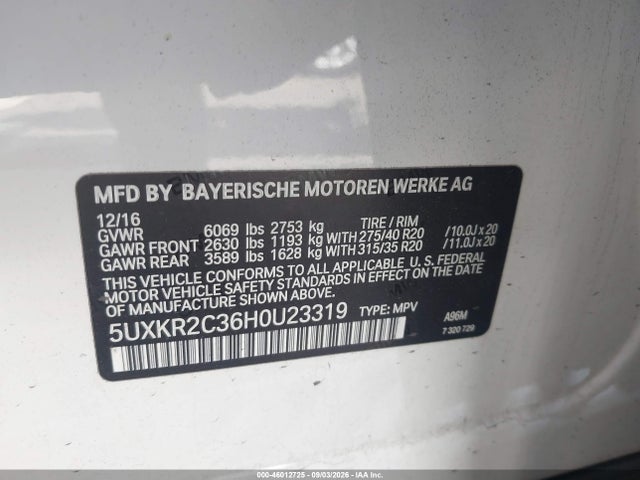 BMW X5 Sdrive35i 2017 5UXKR2C36H0U23319 Image 9