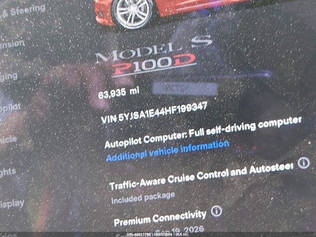 Tesla Model S 100d/60d/75d/90d/p100d 2017 5YJSA1E44HF199347 Image 7