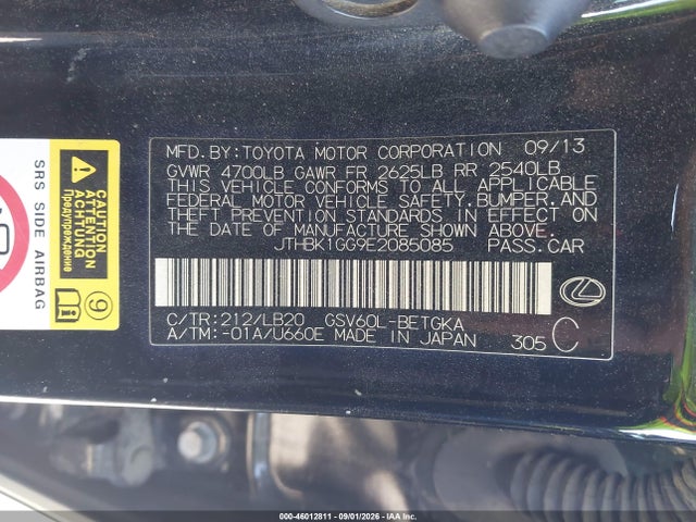 Продаж на аукціоні авто 2014 Lexus Es 350, vin: JTHBK1GG9E2085085, номер лоту: 46012811