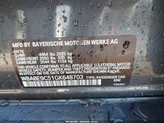 WBA8E9C51GK648703 BMW 328I