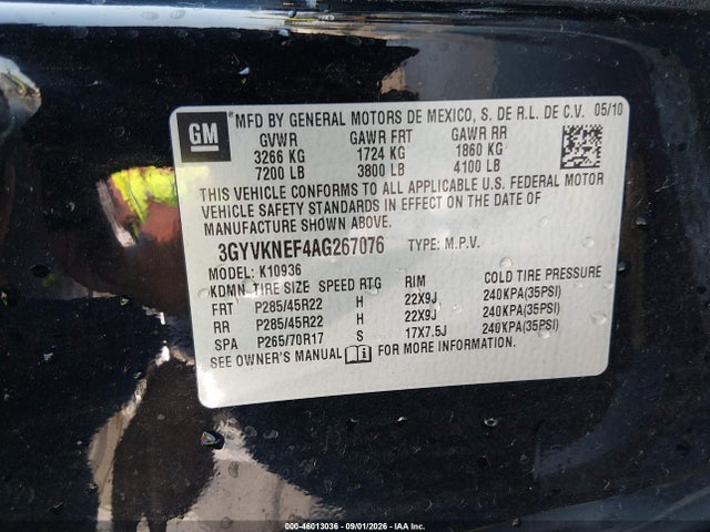 Продаж на аукціоні авто 2010 Cadillac Escalade Ext Premium, vin: 3GYVKNEF4AG267076, номер лоту: 46013036