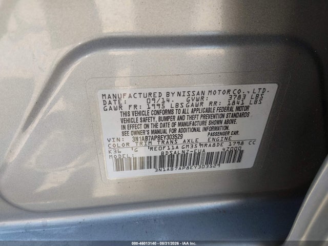 Nissan Sentra Fe+ Sv 2014 3N1AB7AP8EY303529 Image 9
