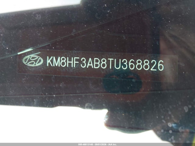 46013148 :رقم المزاد ، KM8HF3AB8TU368826 vin ، 2026 Hyundai Kona Sel Sport مزاد بيع