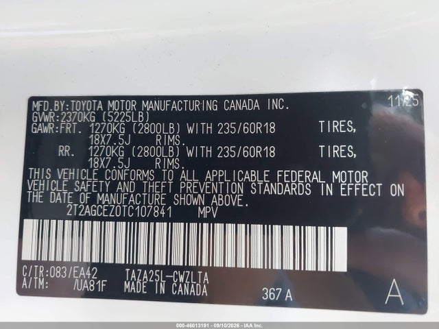 Продажа на аукционе авто 2026 Lexus Nx 350, vin: 2T2AGCEZ0TC107841, номер лота: 46013191