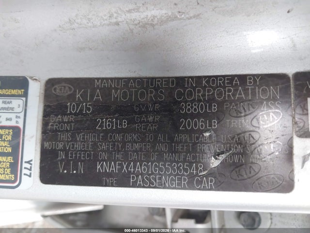 KIA FORTE LX 2016 KNAFX4A61G5533548 Image 9
