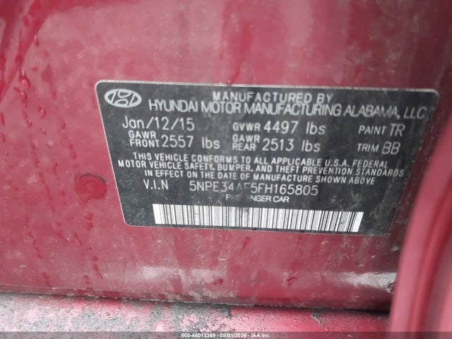 Продаж на аукціоні авто 2015 Hyundai Sonata Limited, vin: 5NPE34AF5FH165805, номер лоту: 46013369