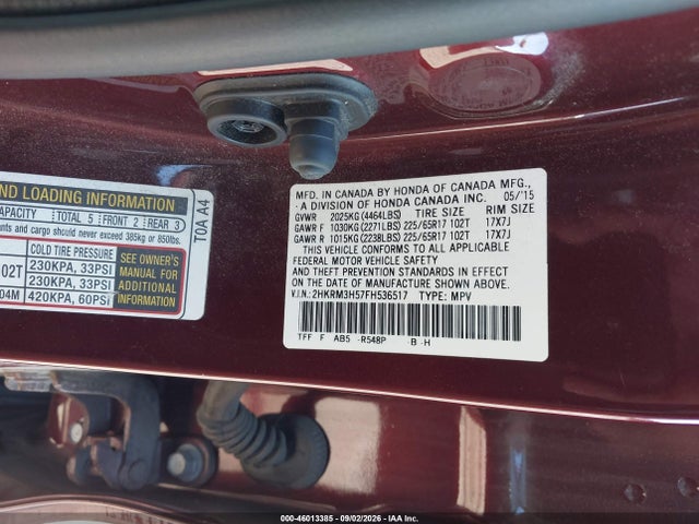 Aukcja sprzedaży 2015 Honda Cr-v Ex, vin: 2HKRM3H57FH536517, numer aukcji: 46013385