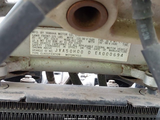 46013417 :رقم المزاد ، JYA50H000EA000694 vin ، 1984 Yamaha Fj1100 مزاد بيع
