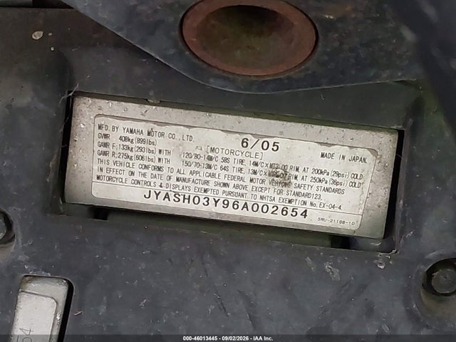 Aukcja sprzedaży 2006 Yamaha Yp400, vin: JYASH03Y96A002654, numer aukcji: 46013445