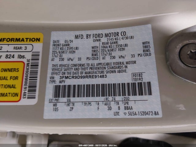 3FMCR9D99RRE91483 Ford Bronco Sport Badlands