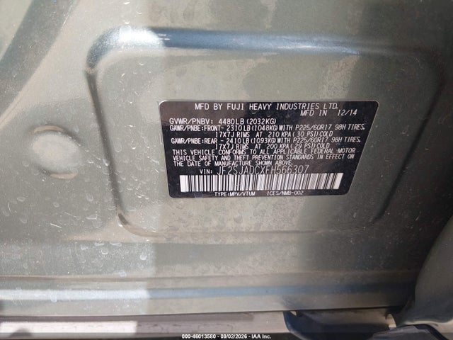 2015 Subaru Forester 2.5i Premium მანქანა იყიდება აუქციონზე, vin: JF2SJADCXFH566307, აუქციონის ნომერი: 46013580