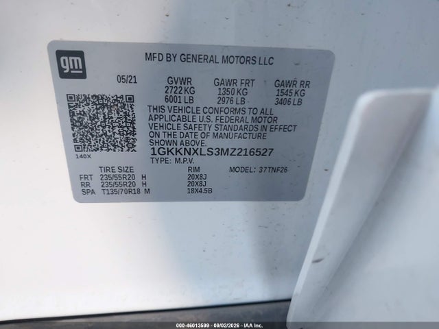 Продаж на аукціоні авто 2021 Gmc Acadia Awd Denali, vin: 1GKKNXLS3MZ216527, номер лоту: 46013599