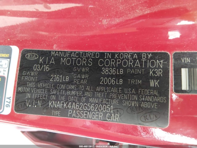 KIA FORTE LX 2016 KNAFK4A62G5620051 Image 9