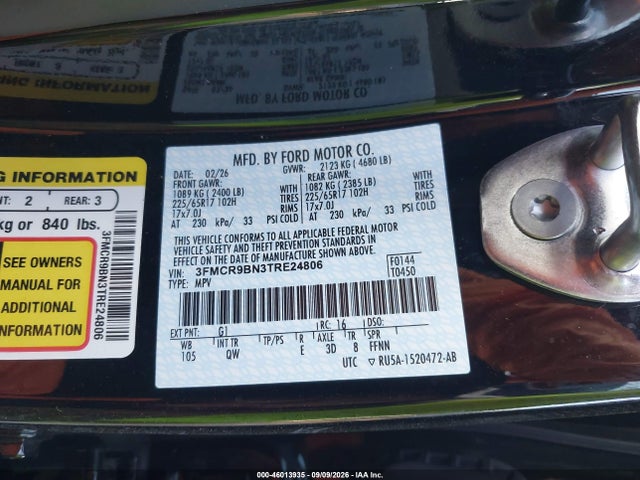 3FMCR9BN3TRE24806 Ford Bronco Sport Big Bend