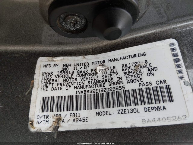 Продажа на аукционе авто 2008 Toyota Corolla Le, vin: 1NXBR32E18Z029855, номер лота: 46014007