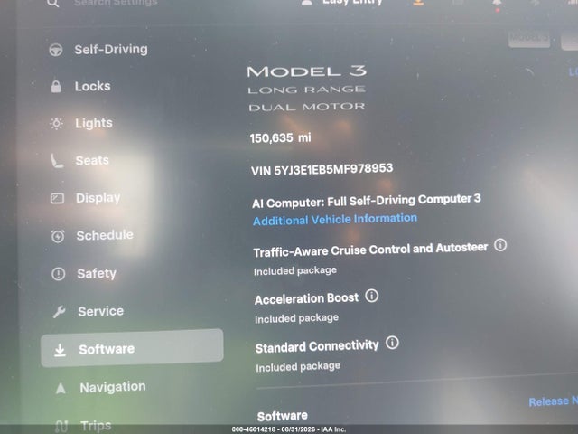 Продаж на аукціоні авто 2021 Tesla Model 3 Long Range Dual Motor All-wheel Drive, vin: 5YJ3E1EB5MF978953, номер лоту: 46014218
