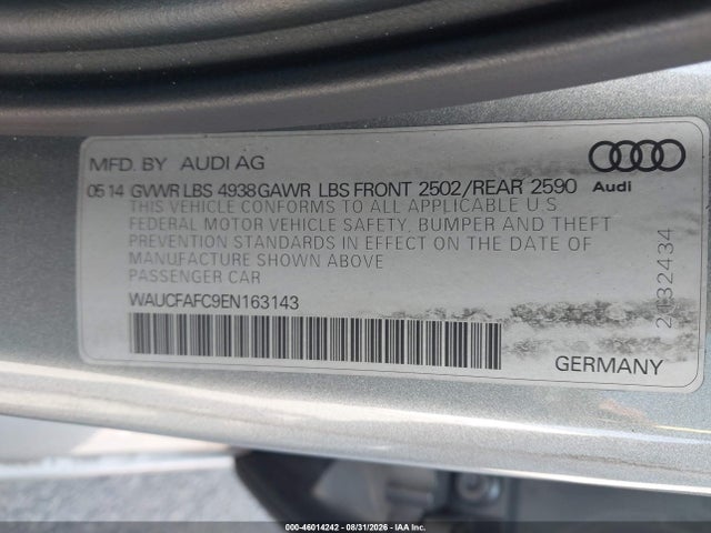 Продажа на аукционе авто 2014 Audi A6 2.0t Premium, vin: WAUCFAFC9EN163143, номер лота: 46014242