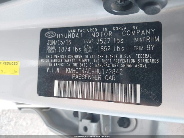 Hyundai ACCENT SE 2017 KMHCT4AE9HU172842 Image 9