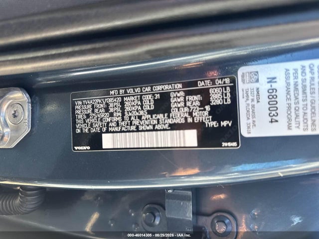Продажа на аукционе авто 2018 Volvo Xc90 T6 Momentum, vin: YV4A22PK1J1385420, номер лота: 46014305