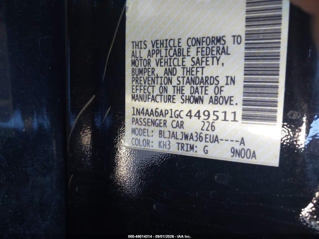 Nissan Maxima 3.5 Sv 2016 1N4AA6AP1GC449511 Image 9