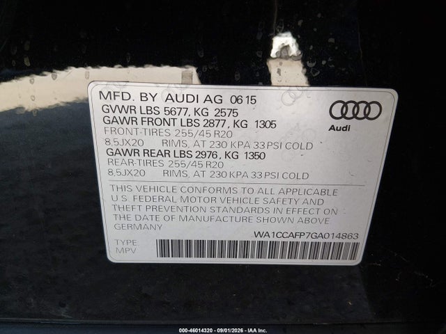Audi Sq5 3.0t Premium Plus 2016 WA1CCAFP7GA014863 Image 9