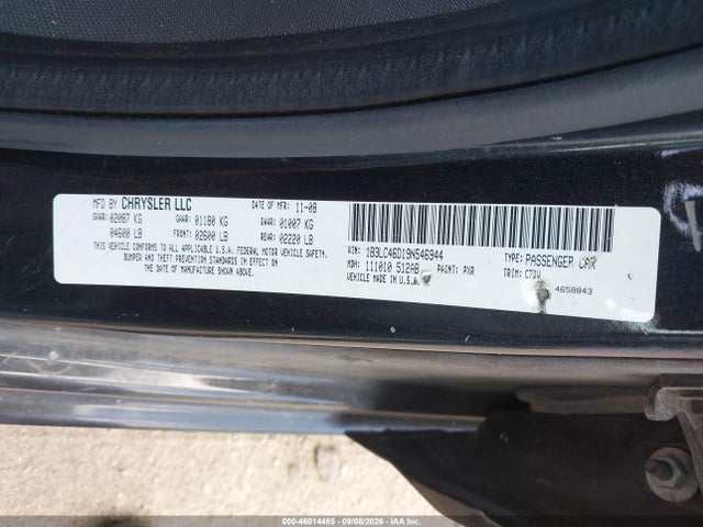 Продаж на аукціоні авто 2009 Dodge Avenger Se/sxt, vin: 1B3LC46D19N546944, номер лоту: 46014465