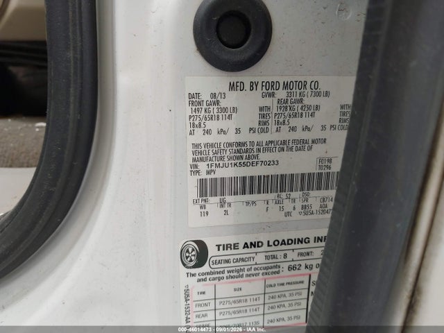 46014473 :رقم المزاد ، 1FMJU1K55DEF70233 vin ، 2013 Ford Expedition Limited مزاد بيع