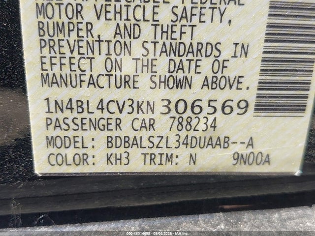Nissan Altima 2.5 Sr 2019 1N4BL4CV3KN306569 Image 9