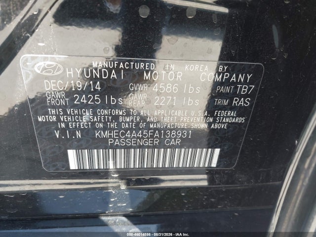 Hyundai SONATA HYBRID 2015 KMHEC4A45FA138931 Image 9