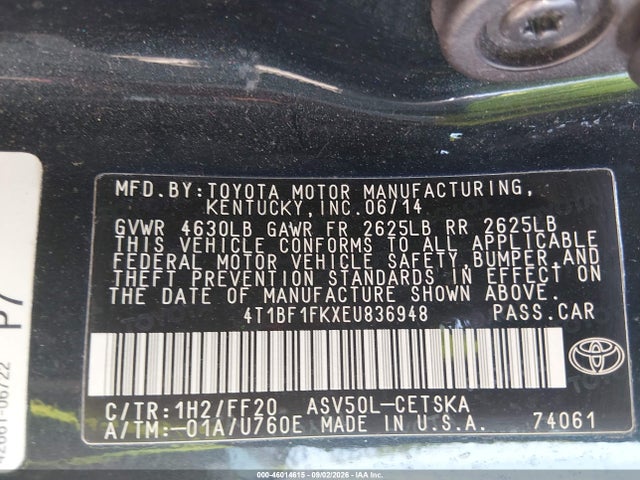 Продаж на аукціоні авто 2014 Toyota Camry Se, vin: 4T1BF1FKXEU836948, номер лоту: 46014615