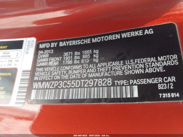 Продажа на аукционе авто 2013 Mini Convertible Cooper S, vin: WMWZP3C55DT297828, номер лота: 46014625