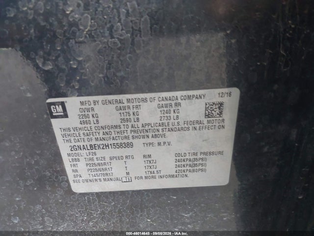 Chevrolet EQUINOX LS 2017 2GNALBEK2H1558389 Image 9