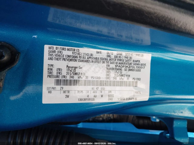 Продаж на аукціоні авто 2013 Ford Focus Se, vin: 1FADP3K27DL150517, номер лоту: 46014654