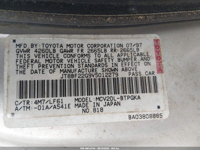 Продаж на аукціоні авто 1997 Lexus Es 300, vin: JT8BF22G9V5012279, номер лоту: 46014744