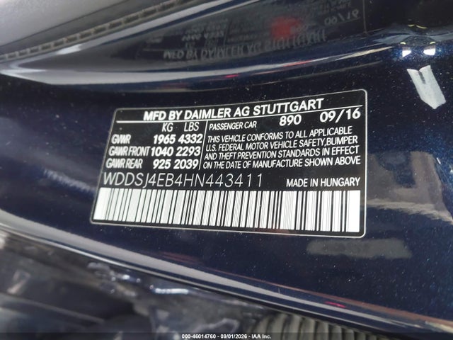 WDDSJ4EB4HN443411 Mercedes-Benz CLA 250