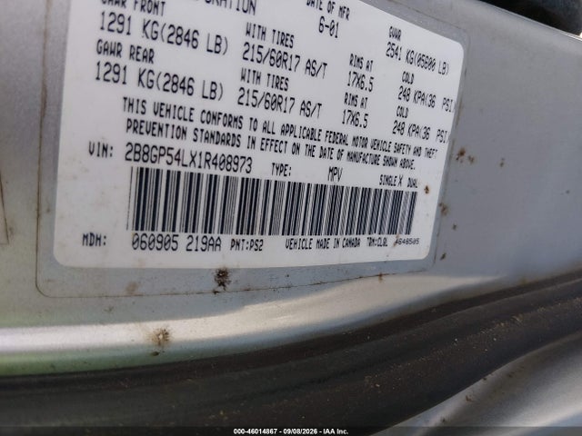 Aukcja sprzedaży 2001 Dodge Grand Caravan Es, vin: 2B8GP54LX1R408973, numer aukcji: 46014867