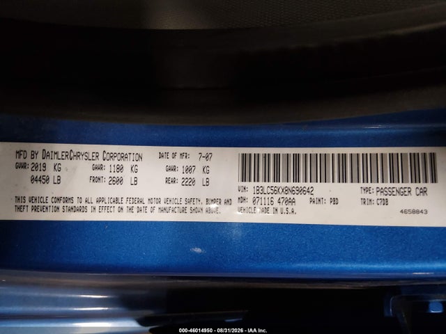 Aukcja sprzedaży 2008 Dodge Avenger Sxt, vin: 1B3LC56KX8N690642, numer aukcji: 46014950