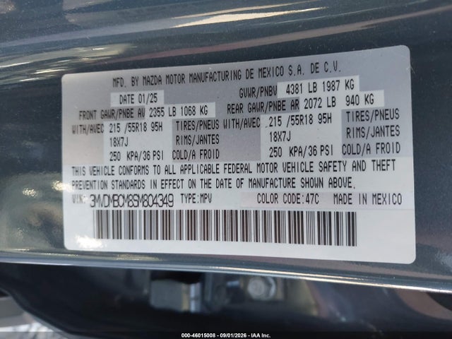 Aukcja sprzedaży 2025 Mazda Cx-30 2.5 S Carbon Edition, vin: 3MVDMBCM8SM804349, numer aukcji: 46015008