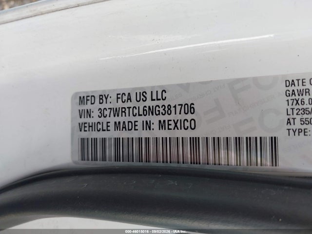 Aukcja sprzedaży 2022 Ram 3500 Chassis Tradesman/slt/laramie/limited, vin: 3C7WRTCL6NG381706, numer aukcji: 46015016