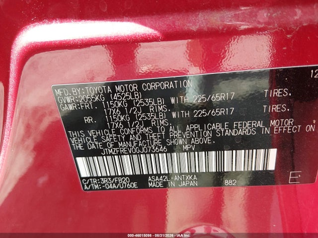 Продажа на аукционе авто 2016 Toyota Rav4 Le, vin: JTMZFREV0GJ073646, номер лота: 46015098