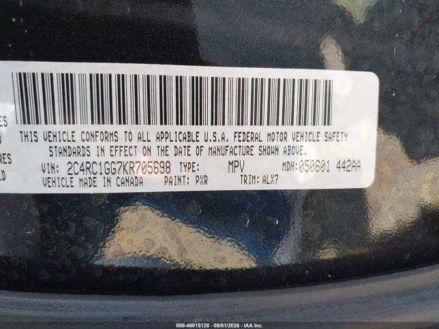 Продажа на аукционе авто 2019 Chrysler Pacifica Limited, vin: 2C4RC1GG7KR705698, номер лота: 46015128