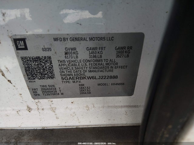 Продажа на аукционе авто 2020 Buick Enclave Fwd Essence, vin: 5GAERBKW6LJ222888, номер лота: 46015185