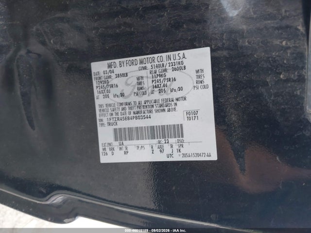 2004 Ford Ranger Edge/tremor/xlt მანქანა იყიდება აუქციონზე, vin: 1FTZR45E84PB03544, აუქციონის ნომერი: 46015189