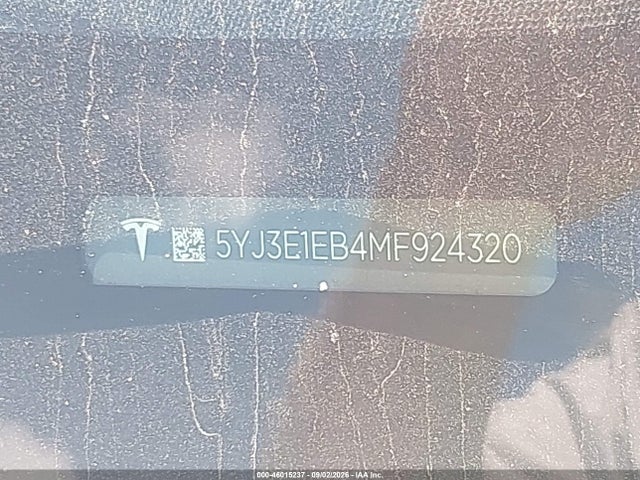 Продаж на аукціоні авто 2021 Tesla Model 3 Long Range Dual Motor All-wheel Drive, vin: 5YJ3E1EB4MF924320, номер лоту: 46015237