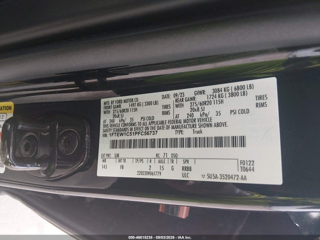 1FTEW1C51PFC56737 Ford F-150 Xlt