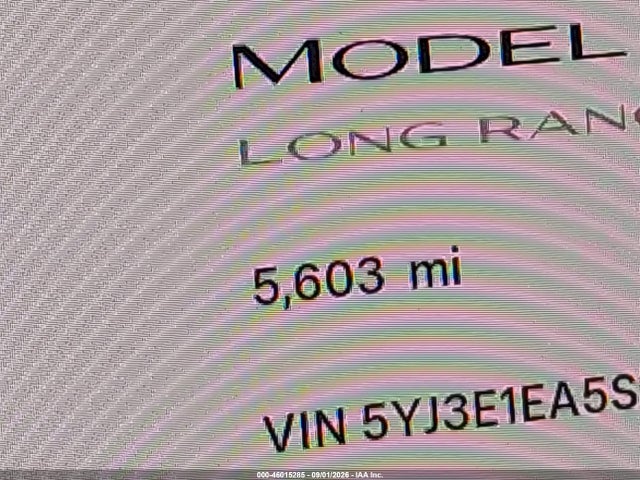 5YJ3E1EA5SF083368 Tesla Model 3 Long Range Rear-wheel Drive/standard Rear-wheel Drive