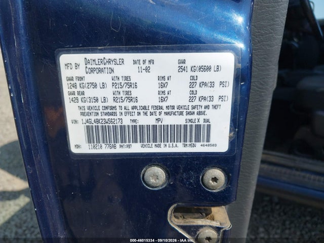 Продаж на аукціоні авто 2003 Jeep Liberty Sport, vin: 1J4GL48K23W562173, номер лоту: 46015334