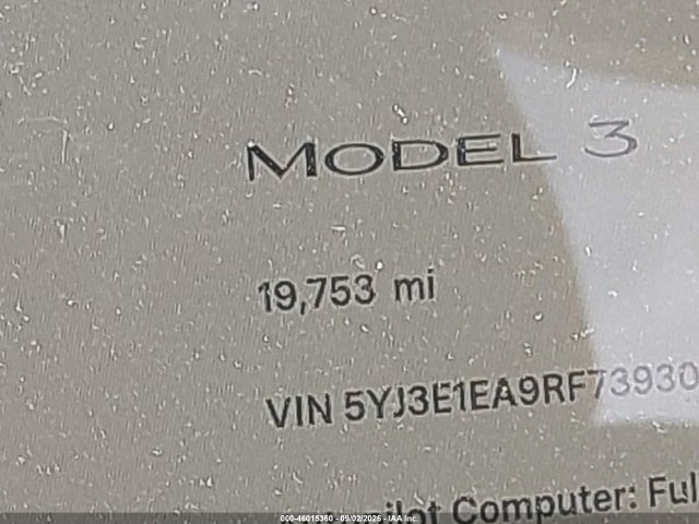 Aukcja sprzedaży 2024 Tesla Model 3 Long Range Dual Motor All-wheel Drive/rear-wheel Drive, vin: 5YJ3E1EA9RF739307, numer aukcji: 46015360